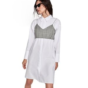 Zara Poplin Shirt Dress in White